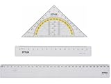 Zeichengarnitur 3tlg. Geo Dreieck Lineal 15cm & 30cm
