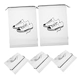 Generisch 5 Stück Kordelzug Schuhbeutel Transparente Reisetasche für Schuhe Wasserabweisend für Sneakers Stiefel Praktischer Organizer für Reisen Zuhause