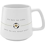 GRUSS & CO Tasse konisch 'Welt' | Steinzeug, 43 cl, mehrfarbig | Geschenk Freunde, Geburtstag, Ostern | 48994