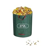 UAMLVCN Gartenabfallsack, 1 × 272L Gartensack mit Griffen, Laubsack Selbststehend 4 Griffe Stabil Robust & Faltbar, Gartenabfallsack Stabil Grünschnittsäcke Faltbar für Gras Laub Hecke Gartenabfall