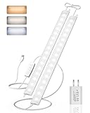 Goodea Ultra Dünne Unterbauleuchte Küche LED Dimmbar, 2x30cm 400lm Lichtleiste mit Schalter, 3 Farbtemperatur LED Leiste Schrankleuchten für Küche, Keller, Abstellräume