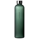 VINSUN Trinkflasche 1L grün - wiederverwendbar, Kohlensäure geeignet, BPA frei, Tritan - Leichte Wasser Flasche für Sport, Outdoor, Schule, Uni, Fahrrad, Büro, Gym