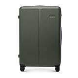 WITTCHEN Stripes Line Großer Koffer 76,5 x 50 x 29 cm (XL) | Hartschalen-Trolley ABS 96 l, 4 Rollen 360° | Koffer groß für Lufthansa/Eurowings/Ryanair, zahlenschloss, teleskopgriff | Farbe: Khaki