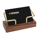 Sliverdew Visitenkartenhalter Holz Visitenkartenständer aus Walnussholz und Messing, Visitenkartenständer Holz Visitenkartenhalter, Klassischer Visitenkartenständer Walnussholz für Schreibtisch Büro