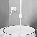 Verdeckte Waschbeckenarmatur – Einhandgriff Messing heiß & kalt Wandarmatur für Waschbecken – moderne weiße Deckenarmatur für stilvolle Badezimmer