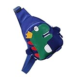 Hemobllo Niedliche Umhängetasche Dinosaurier Leichte Brusttasche aus Nylon Vielseitige Freizeittasche für Jungen und Mädchen mit Leicht Bedienbarem Reißverschluss für Kleine Gegenstände