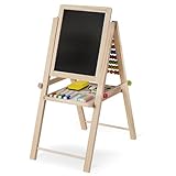 Ricokids Magnettafel Kreidetafel Tafel Standtafel Doppelseitig Kinder Set Mit Abakus Zubehör Drehbar Klappbar