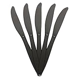 100 Stück robuste schwarze Kunststoffmesser, wiederverwendbare und waschbare Messer, perfekt für Picknicks, Partys, Geschirr und Geschirr, wiederverwendbare Messer