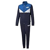 PUMA Jungen Colorblock Poly Suit Trainingsanzug, Peacoat, 10 años