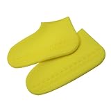 Happyyami wasserdichte Silikon Schuhüberzieher Unisex Regen und Schneeschutz rutschfest Wiederverwendbar Dickes Material Kompakt für Outdoor Aktivitäten Wie Wandern Angeln S Gelb