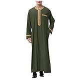 Muslim Kaftan Herren Lang Abaya Große Größen Islam Abaya-Herren Männer Afghanische Robe Türkisch Kleider Thobe Seite Split Universal Fit Kleidung Arabische Afghana