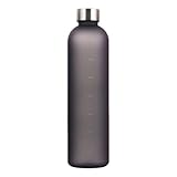 Dmuzsoih 1000 ml Wasserflasche, 27,5 x 7,5 cm, Farbverlauf, Sport-Wasserflasche, Motivations-Wasserflasche, wasserdicht, tragbar, mit breiter Öffnung, für Sport, Reisen, Fitnessstudio