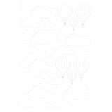 2 Blätter Cloud Heißluftballon Malerei Wandtattoos Aufkleber Neon Teppich Film Wandgemälde Fenster Wellig Wolke Spielzimmer Wohnkultur Schlafzimmer Anlage Pvc Weiß OSALADI