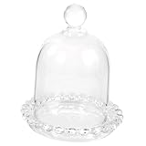 VICASKY Abdeckplatte aus Glas hochzeitsdeko hochzeitsdeco Kuchentablett mit Glasglocke Glasplatte Tortenständer mit Mini-Kuchenkuppel Anzeige Gebäck Serviertablett Tortenplatte Transparent