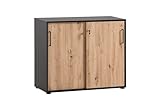Schildmeyer Aktenschrank Aino 701867, Artisan Eiche Dekor/schwarz matt, 100 x 41 x 83,6 cm