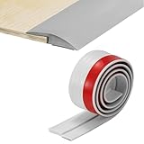 Vueinrg 2M Übergangsprofil Selbstklebend Vinyl Übergangsleiste Boden Übergangsschiene Bodenleisten Laminat Abschlussleiste Bodenprofil PVC für Fußböden Teppich (Grau, 35mm)