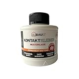dubaust CLU24 Kontaktkleber Dose + Pinsel ULTRA stark, wasserfest, für Gummi, Kunststoff, Leder, Holz, Furnier, Spanplatten, Kork, Fibro-Zement, Metalle 250g Dose
