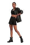 TRENDYOL Damen Schwarze Kupplungsdetails & Bermuda Casual Shorts, Schwarz, 38 EU