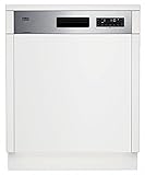 Beko DSN6634FX2 Einbau-Geschirrspüler 60 cm teilintegriert, für 14 Maßgedecke, 3 Spülebenen, 6 Temperaturen, Schnell+, SteamGloss Trocknung, TrayWash Intensivreinigung für Backbleche, Edelstahl