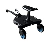 LZYWOD Universal Buggy Board mit Sitz, Kiddy Board, Buggy, Kinderwagen, Stehpedal, Kinderwagen, zweites Kinderwagen-Board, Adapter