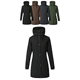 Covalliero - Damen Parka | Reitjacke mit Reitschlitz | warme Übergangsjacke mit hohem Kragen & 5 Taschen | wasserabweisende Winterjacke | Reitbekleidung in Black | Größe XS