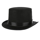 KarneLux Kinder Zylinder Schwarz - Hut für Zauberer und Schornsteinfeger Kostüme - Stilvoller Party-Hut für Fasching, Karneval, Halloween
