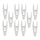 UKCOCO 10 Stück Kleiderbügelclip Cliphänger Hosenbügel Clips Hosenbügel aus Kunststoff Rockclips Kleiderbügel aus Kunststoff Platzsparende Clips Plastik Weiß