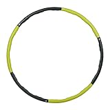 Relaxdays Hula Hoop Reifen, 98cm Ø, Fitnessreifen für Erwachsene, 1,2kg, zum Abnehmen, Bauchtraining, Massage, gelb/grau