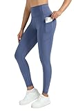 Enjoyoga Sport Leggings Damen mit Tasche - High Waist Sporthose Damen Gym Leggings Laufhose für Sport Gym Yoga - 16 (2XL-3XL, Hell Blau)