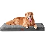 EHEYCIGA Orthopädisches Hundebett Grosse Hunde XL 112x81x9cm, Hundekissen Waschbar Flauschig, Hundematte Hundematratze für Kiste, Grau