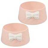 VALICLUD 2 Stück Futternäpfe aus Kunststoff mit Schleifendekor Runde Kleine Näpfe für Hunde und Katzen Leicht Langlebig und Hygienisch