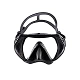 Schnorchel Erwachsene, Taucherbrille Erwachsene, wasserdichte Tauchmaske, Anti-Beschlag, Anti-Leck, mit gehärtetem Glaslinse, Schnorchel zum Schnorcheln und Tauchen (Schwarz)