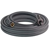 Robuster Gartenschlauch, 1,6 cm (5/8 Zoll), 7,6 m – Hybird-Wasserschlauch für den Außenbereich, flexibel, knickfrei, leichter Gartenschlauch für Rasenbewässerung, Autowäsche, 500 PSI (Grau, 7,6 m)