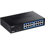 TRENDnet TEG-S17D 16-Port Gigabit Desktop Switch, , 16 x Gigabit RJ-45 Ports, 32Gbps Schaltleistung, lüfterloses Design, Metallgehäuse, internes Netzteil