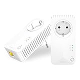 STRONG - Powerline 600 Duo EU Set - 2 Powerline-Adapter 600 Mbps - Fast-Internetzugang - integrierte Steckdose - 300 m Reichweite - Für alle Router - LAN-Anschluss - Easy-Installation - weiß