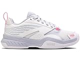 K-Swiss Performance Damen Speedex Padel Tennis Shoe, White/Arctic Ice/NEON PINK, 39.5 EU