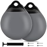 VEITHI Boje für Boote, 29 x 35,6 cm, Anker-Boje, rund, für Boote, Fender Ankerkugel, Vinyl, aufblasbare Festmacher-Boje für See mit Pumpe, Bootsstoßstangen zum Andocken, Verankern, Markierungsbojen