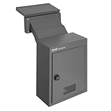 VEVOR Mauerdurchwurf Briefkasten Zahlenschloss, robuster Einbaubriefkasten aus Stahl für Wände mit Einer Dicke von 70 bis 200 mm, 320 x 158 x 430 mm Briefkasten, hellgrau
