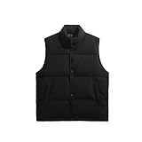 LoprNsdgt Männer Herbst Winter Warm Puffer Weste Ärmellose Zip Up Stehkragen Quilted Mantel mit Taschen,Schwarz,XL