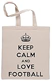 Keep Calm and Love Football Einkaufstasche, Beige