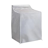 Oniissy Waschmaschinenabdeckung, wasserdicht, staubdicht, Anti-Aging, Sonnenschutz und öliger Rauch, Schutzabdeckung für die meisten Frontlader-Waschmaschinen und Trockner, 110 x 75 x 73 cm (Silber)