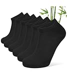 CLOSEMATE 6 Paar Bambus Socken Herren 39-42 43-46 Sneakerscoksen Atmungsaktive Kurzesocken Herrensocken Damensocken 6Schwarz L