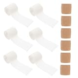 DECORNIJIA 12 Rollen Selbstklebende Elastische für Sportverletzungen und Haustiere Atmungsaktive Hautfreundliche Fixierbinden in Haut Weiß Reißfest und Flexibel für Handgelenk Knöchel Finger