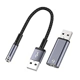 Leloco 2 Stück USB Soundkarte Extern, Audio Adapter 3,5 mm Klinke auf USB, Ideal für Headset, PC, Laptop, PS4, Lautsprecher, Desktop, Kompatibel mit verschiedenen Geräten