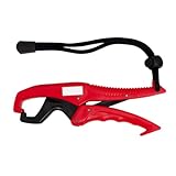 JNJOOD Kunststoffclip für Fische, Fischregler, Fischheber, Angelausrüstung mit rutschfestem Seil, 25 cm, Rot