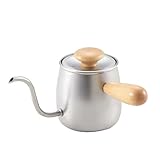 LOCADENCE 350 ml Schwanenhals Kessel, 304 Edelstahlgieß Über Kaffeekessel, Kaffeekanne mit Deckel für die Küche zu Hause (Original Color)