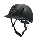 Sharplace Reithelm Schutz für Kinder, Kinderhelm, Reitkappe verstellbar für Mädchen & Jungen, belüfteter Reithelm zum Reiten, Radfahren, Skifahren, 47-50cm, Carbon Flower Schwarz