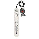 Lantelme Teichthermometer 19cm sinkend mit Schnur Temperatur -15 bis +60°C für Fischzucht für Fische wie Koi Forellen Karpfen Gartenteich Koizucht Analog Teich Thermometer Wassertemperaturmesser
