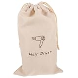 ERINGOGO Haartrockner Tasche aus Robustem Leinen Tragbarer Kordelzugbeutel Wiederverwendbar und Waschbar Langlebig und Praktisch für Reisen Kompakte Aufbewahrung für Fön und Stylinggeräte