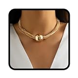 Handcess Boho Chunky Halskette Gold Choker Halsketten Punk Halskette Kette für Frauen und Mädchen